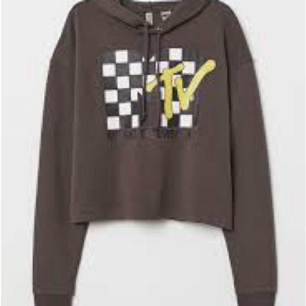 MTV Gray Hoodie with Checkered and Yellow Logo